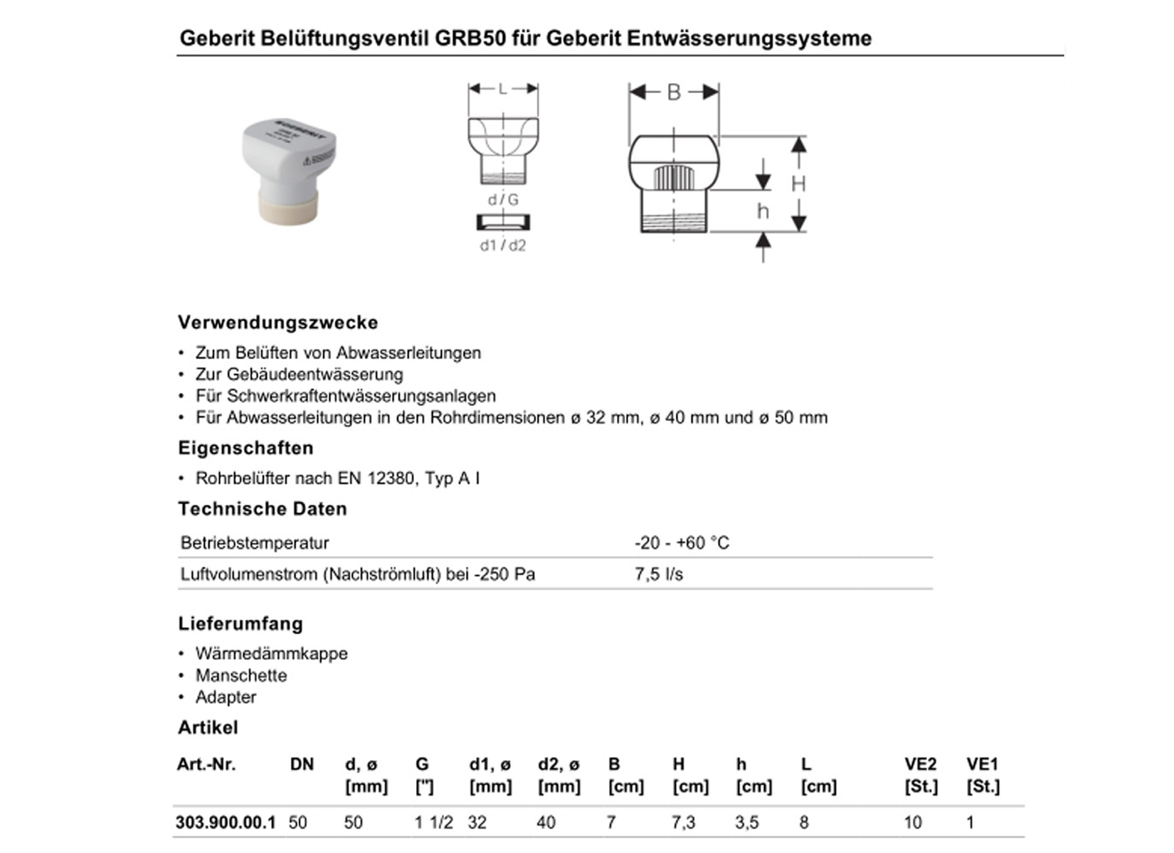 Geberit Rohrbel Fter Grb Silent Pp Bel Ftungsventil Mm Mm Mm Bel Fter Ebay