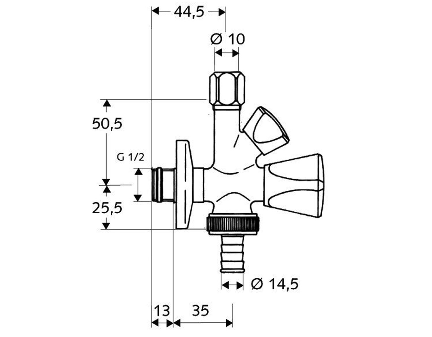 Schell Kombi-Eckventil 1/2" mit RV selbstdichtend mit ...